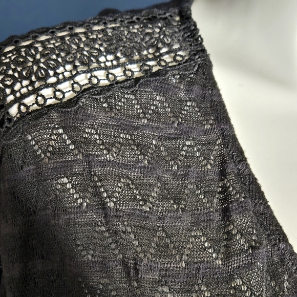 a.n.a Black Lace Short Sleeve  Cardigan Duster NWT 2XL - Picture 5 of 7